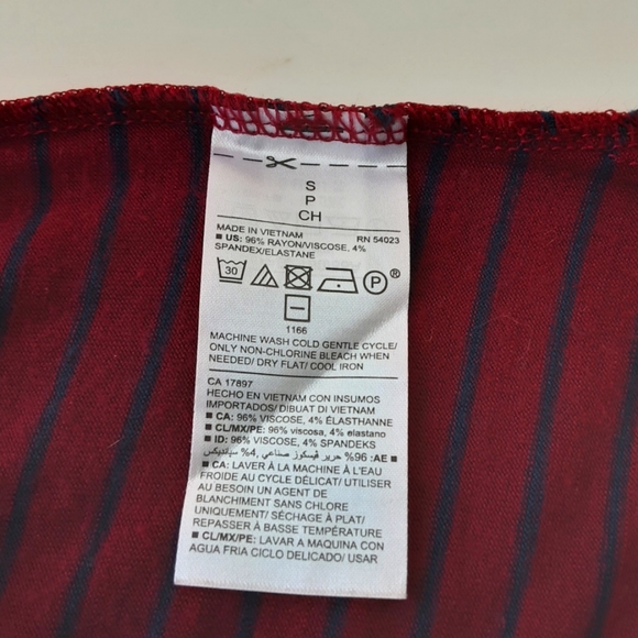 OLD NAVY BURGUNDY STRIP LONG SLEEVE TUNIC TEE SZ  SP - Picture 7 of 7